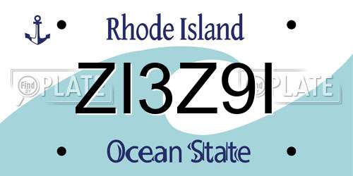 ZI3Z9I Rhode Island License Plate