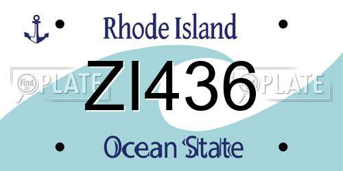 ZI436 Rhode Island License Plate