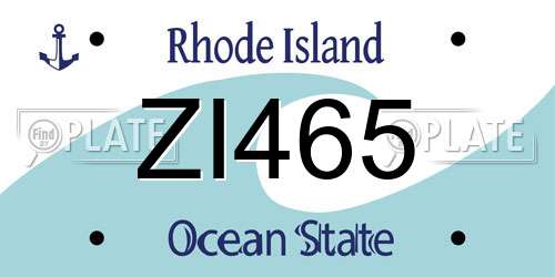 ZI465 Rhode Island License Plate