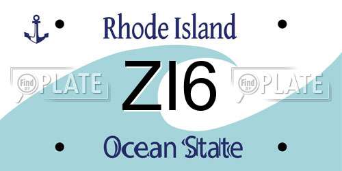 ZI6 Rhode Island License Plate