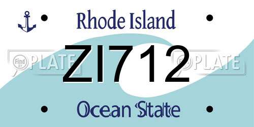 ZI712 Rhode Island License Plate