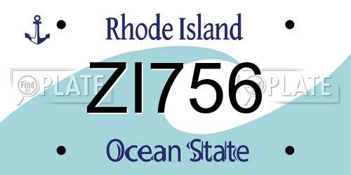 ZI756 Rhode Island License Plate