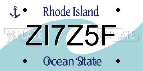ZI7Z5F Rhode Island License Plate