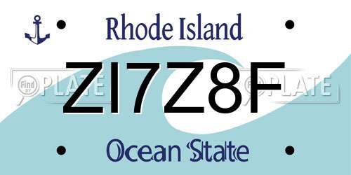 ZI7Z8F Rhode Island License Plate