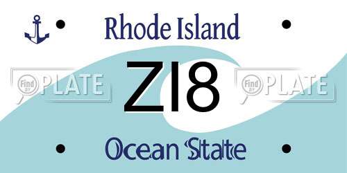 ZI8 Rhode Island License Plate