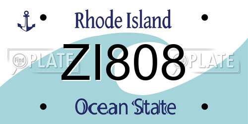 ZI808 Rhode Island License Plate