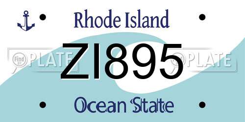ZI895 Rhode Island License Plate