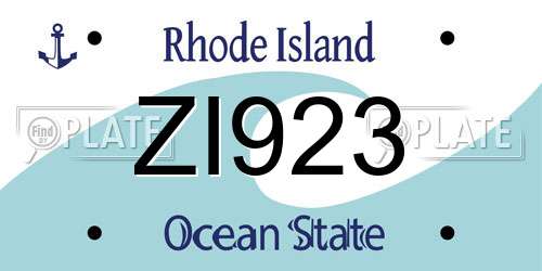 ZI923 Rhode Island License Plate