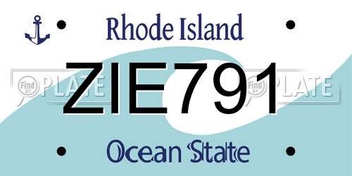 ZIE791 Rhode Island License Plate