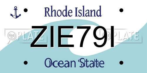 ZIE79I Rhode Island License Plate