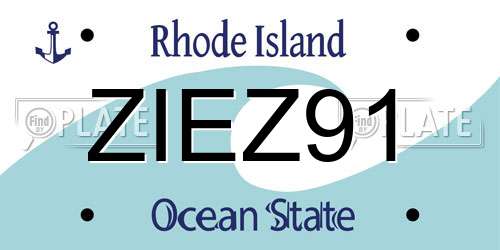 ZIEZ91 Rhode Island License Plate