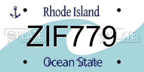 ZIF779 Rhode Island License Plate