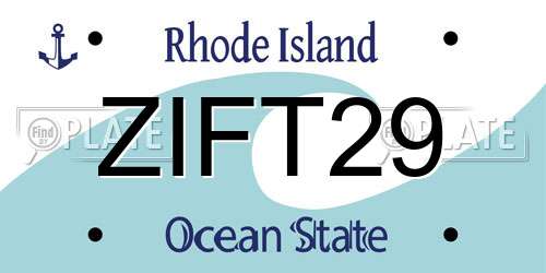 ZIFT29 Rhode Island License Plate