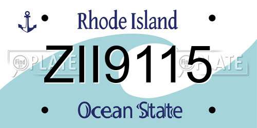 ZII9115 Rhode Island License Plate