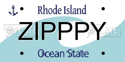 ZIPPPY Rhode Island License Plate