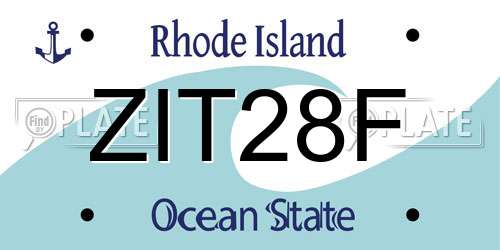 ZIT28F Rhode Island License Plate