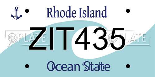 ZIT435 Rhode Island License Plate