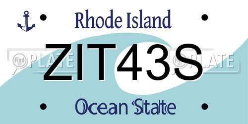 ZIT43S Rhode Island License Plate
