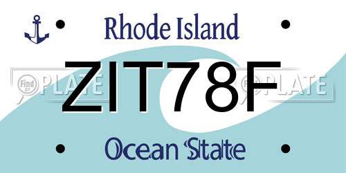 ZIT78F Rhode Island License Plate