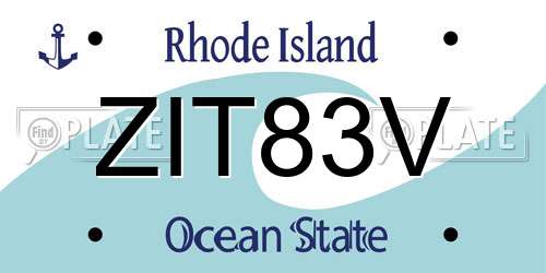ZIT83V Rhode Island License Plate