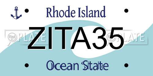ZITA35 Rhode Island License Plate