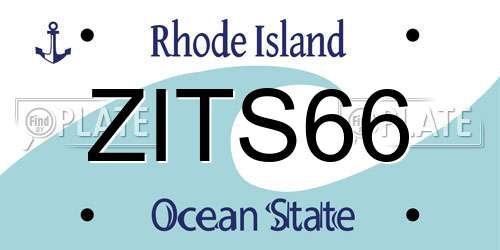 ZITS66 Rhode Island License Plate