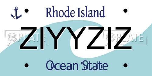 ZIYYZIZ Rhode Island License Plate