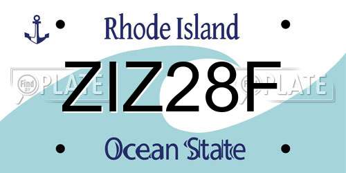 ZIZ28F Rhode Island License Plate