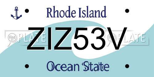 ZIZ53V Rhode Island License Plate