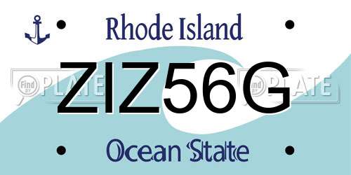 ZIZ56G Rhode Island License Plate