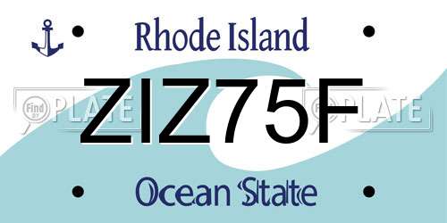 ZIZ75F Rhode Island License Plate