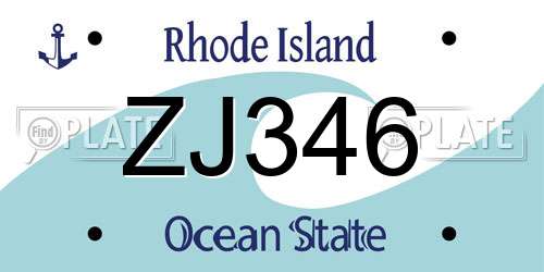 ZJ346 Rhode Island License Plate