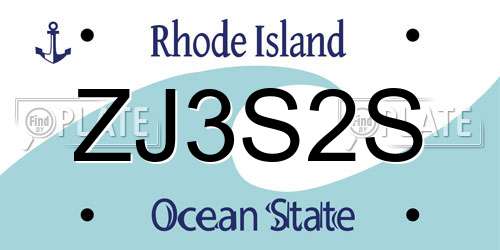 ZJ3S2S Rhode Island License Plate