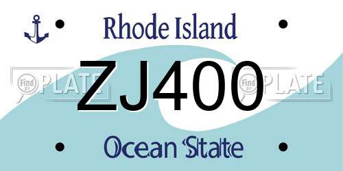 ZJ400 Rhode Island License Plate