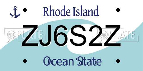 ZJ6S2Z Rhode Island License Plate