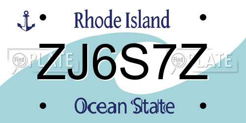 ZJ6S7Z Rhode Island License Plate