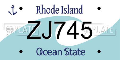 ZJ745 Rhode Island License Plate