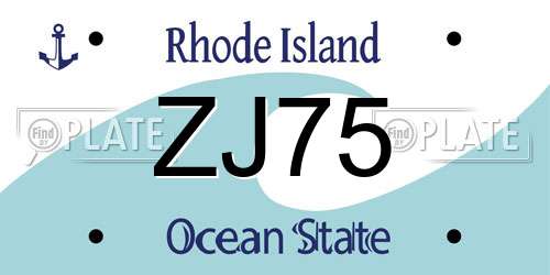 ZJ75 Rhode Island License Plate
