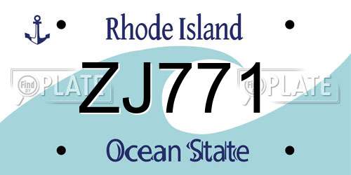 ZJ771 Rhode Island License Plate