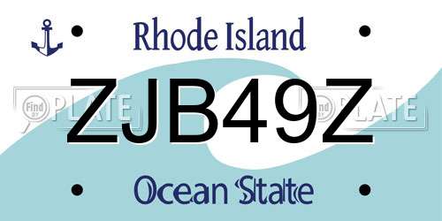 ZJB49Z Rhode Island License Plate