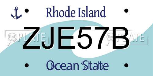 ZJE57B Rhode Island License Plate