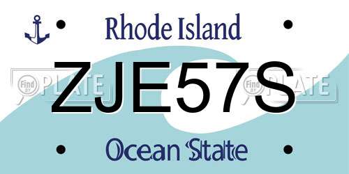 ZJE57S Rhode Island License Plate