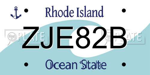 ZJE82B Rhode Island License Plate