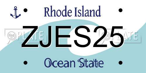 ZJES25 Rhode Island License Plate