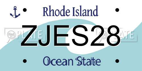 ZJES28 Rhode Island License Plate