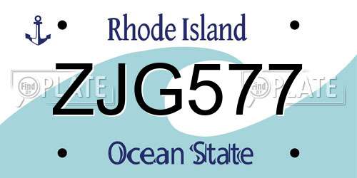 ZJG577 Rhode Island License Plate