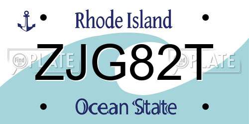 ZJG82T Rhode Island License Plate