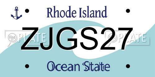 ZJGS27 Rhode Island License Plate