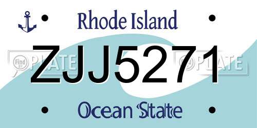 ZJJ5271 Rhode Island License Plate