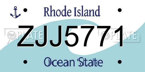 ZJJ5771 Rhode Island License Plate